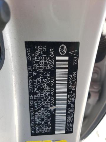 Photo 10 from auction – 2004 LEXUS ES 330 with VIN JTHBA30G140019021