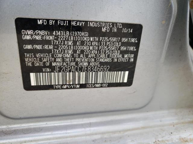 Photo 10 from auction – 2014 SUBARU XV CROSSTR with VIN JF2GPACC7E8346692