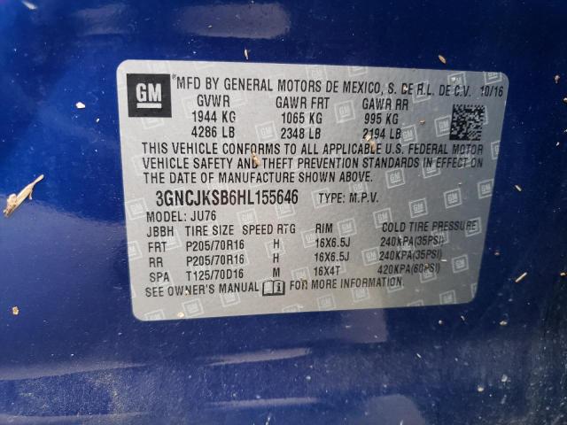 Photo 10 from auction – 2017 CHEVROLET TRAX LS with VIN 3GNCJKSB6HL155646