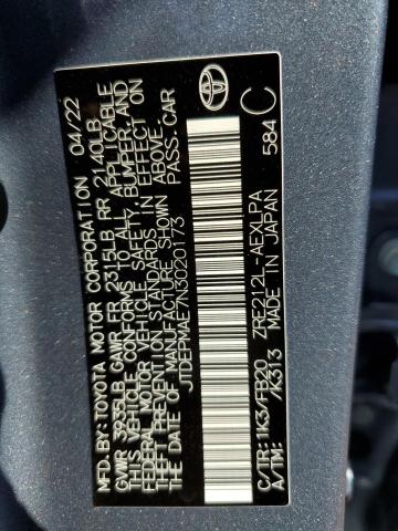 Photo 10 from auction – 2022 TOYOTA COROLLA LE with VIN JTDEPMAE7N3020173