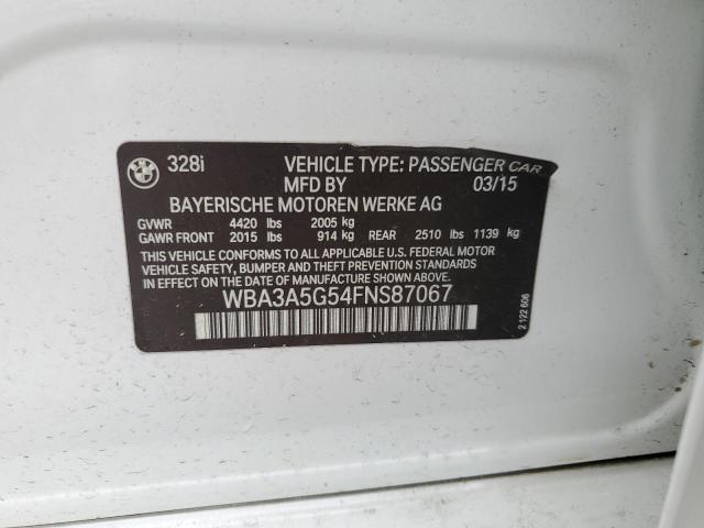 Photo 10 from auction – 2015 BMW 328 I with VIN WBA3A5G54FNS87067