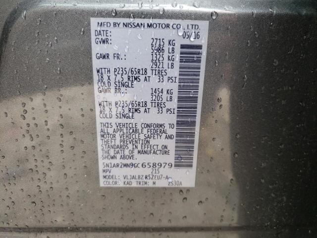 Photo 10 from auction – 2016 NISSAN PATHFINDER with VIN 5N1AR2MN9GC658979