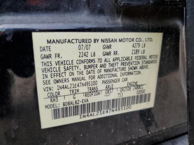 Photo 10 from auction – 2007 NISSAN ALTIMA 2.5 with VIN 1N4AL21E47N495100