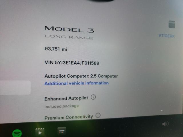 Photo 8 from auction – 2018 TESLA MODEL 3 with VIN 5YJ3E1EA4JF011589