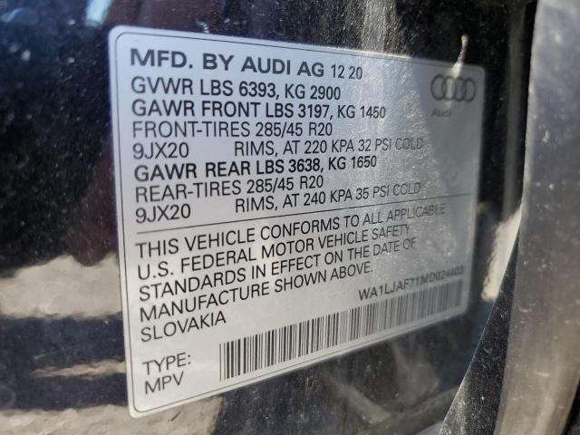 Photo 10 from auction – 2021 AUDI Q7 PREMIUM with VIN WA1LJAF71MD024403