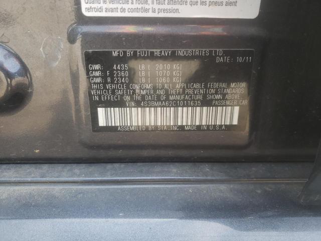 Photo 10 from auction – 2012 SUBARU LEGACY 2.5 with VIN 4S3BMAA62C1011635