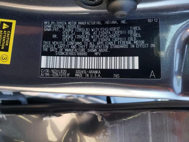 Photo 10 from auction – 2013 TOYOTA HIGHLANDER with VIN 5TDBK3EH9DS188880