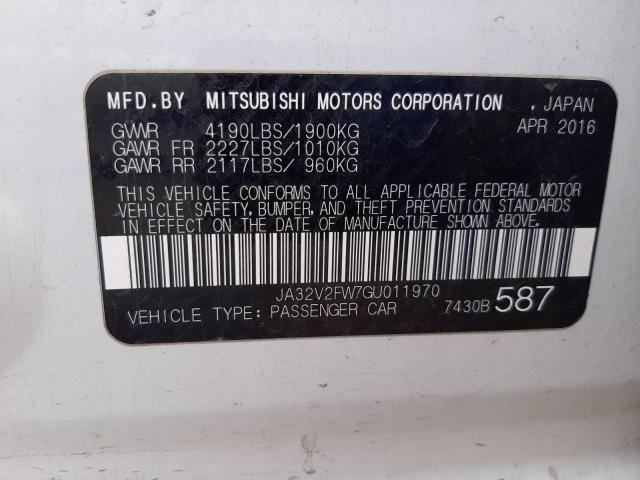 Photo 10 from auction – 2016 MITSUBISHI LANCER ES with VIN JA32V2FW7GU011970
