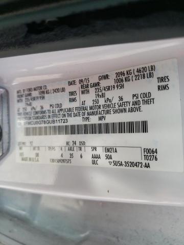 Photo 10 from auction – 2016 FORD ESCAPE SE with VIN 1FMCU0G78GUB11723