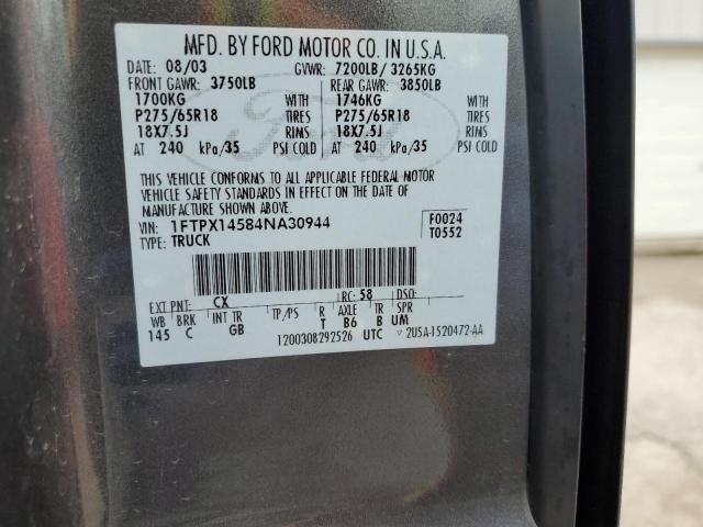 Photo 10 from auction – 2004 FORD F150 with VIN 1FTPX14584NA30944