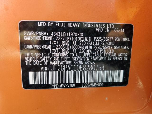 Photo 10 from auction – 2014 SUBARU XV CROSSTR with VIN JF2GPACC0E8280793