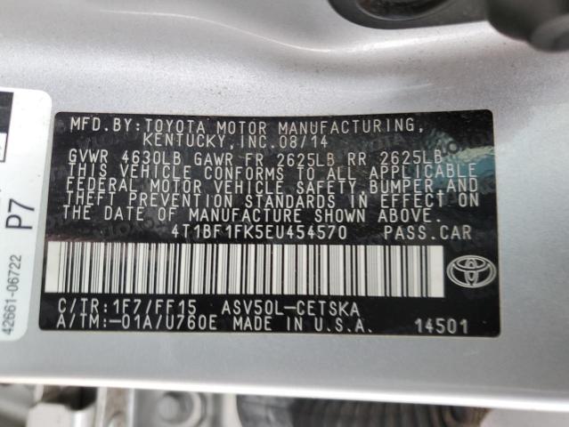 Photo 10 from auction – 2014 TOYOTA CAMRY L with VIN 4T1BF1FK5EU454570