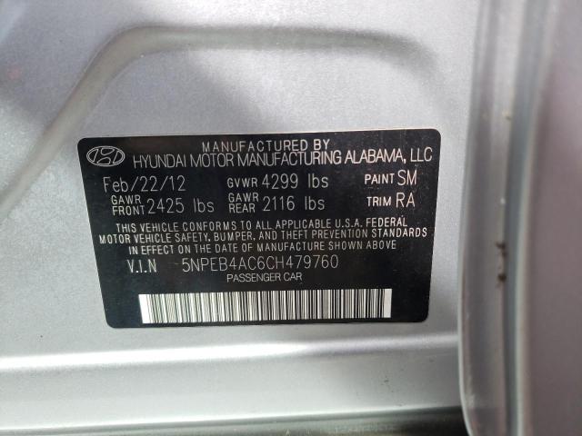 Photo 10 from auction – 2012 HYUNDAI SONATA GLS with VIN 5NPEB4AC6CH479760