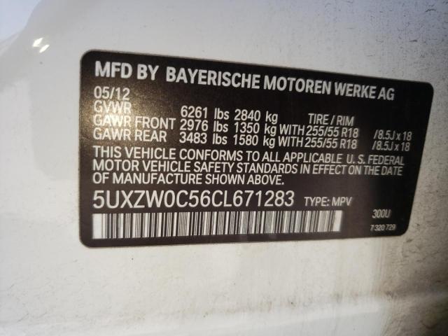 Photo 10 from auction – 2012 BMW X5 XDRIVE3 with VIN 5UXZW0C56CL671283