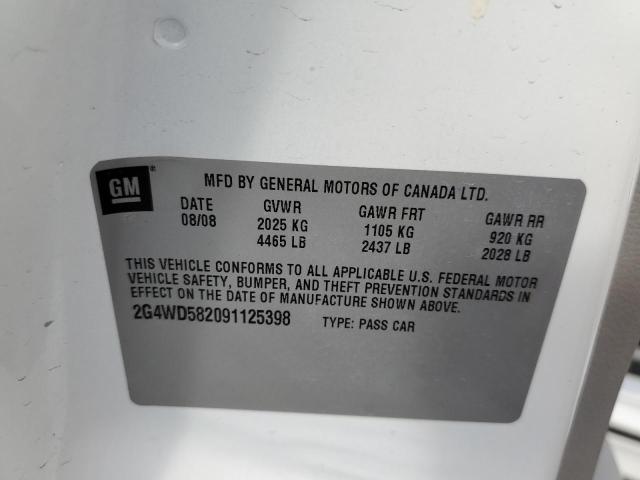 Photo 10 from auction – 2009 BUICK LACROSSE C with VIN 2G4WD582091125398