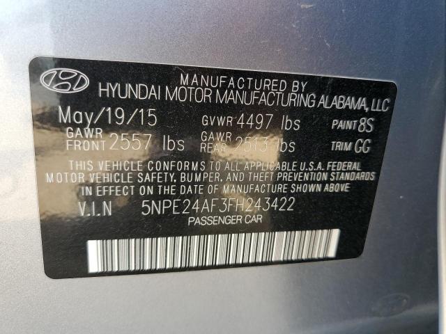 Photo 10 from auction – 2015 HYUNDAI SONATA SE with VIN 5NPE24AF3FH243422