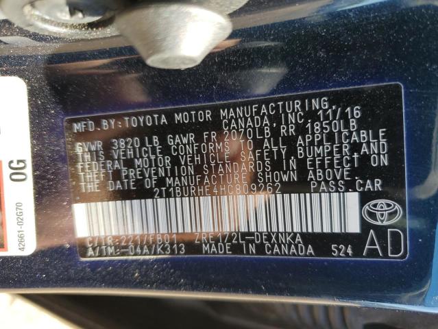 Photo 10 from auction – 2017 TOYOTA COROLLA L with VIN 2T1BURHE4HC809262