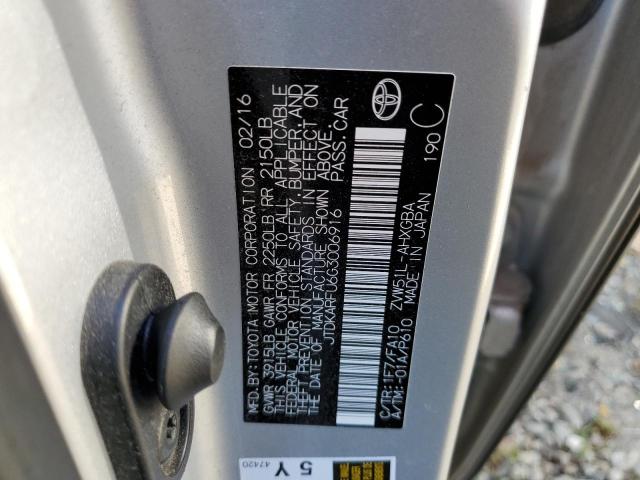 Photo 10 from auction – 2016 TOYOTA PRIUS with VIN JTDKARFU6G3006916