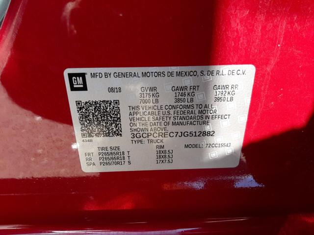 Photo 10 from auction – 2018 CHEVROLET SILVERADO with VIN 3GCPCREC7JG512882