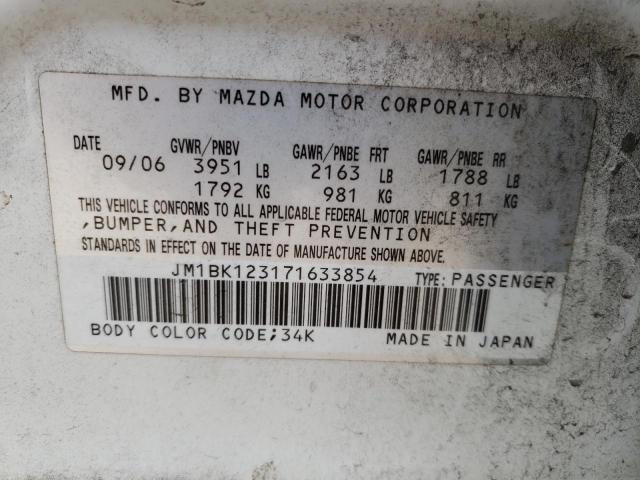 Photo 10 from auction – 2007 MAZDA 3 S with VIN JM1BK123171633854