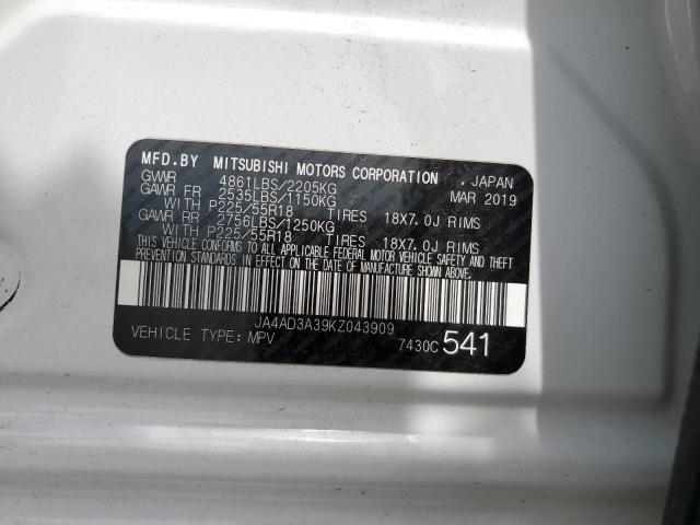 Photo 10 from auction – 2019 MITSUBISHI OUTLANDER with VIN JA4AD3A39KZ043909