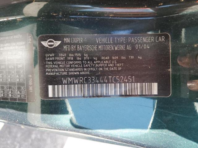 Photo 10 from auction – 2006 MINI COOPER with VIN WMWRC33444TC52451