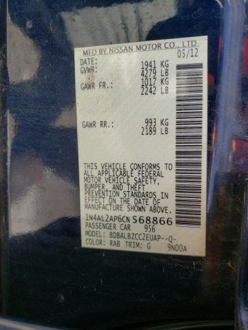 Photo 10 from auction – 2012 NISSAN ALTIMA BAS with VIN 1N4AL2AP6CN568866