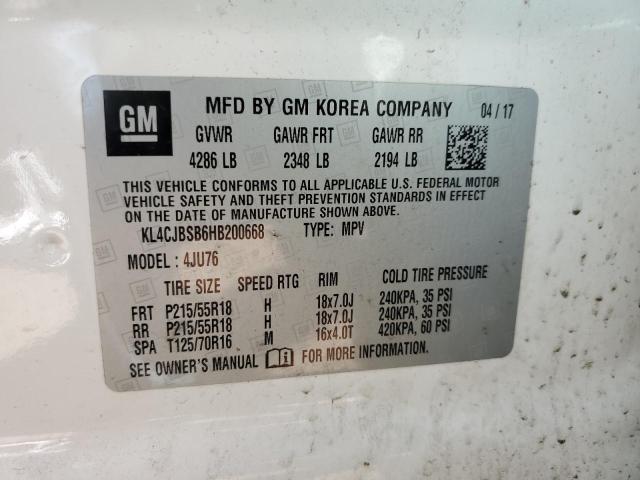 Photo 10 from auction – 2017 BUICK ENCORE PRE with VIN KL4CJBSB6HB200668