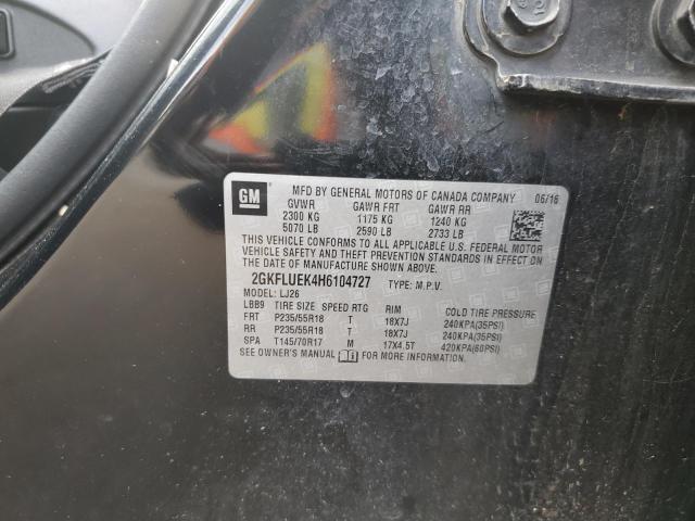 Photo 10 from auction – 2017 GMC TERRAIN SL with VIN 2GKFLUEK4H6104727