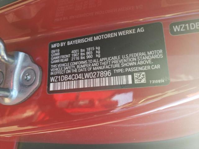 Photo 10 from auction – 2020 TOYOTA SUPRA BASE with VIN WZ1DB4C04LW027896