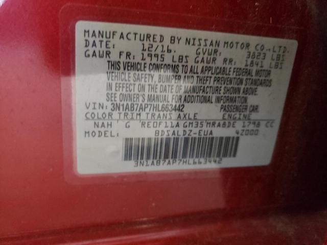 Photo 10 from auction – 2017 NISSAN SENTRA S with VIN 3N1AB7AP7HL663442