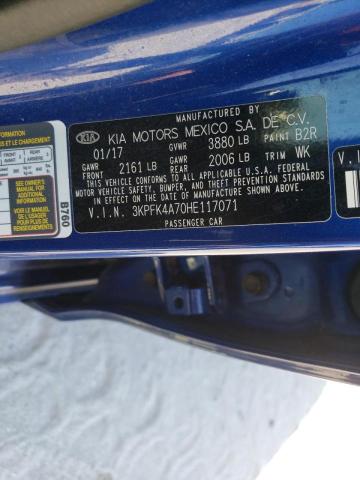 Photo 10 from auction – 2017 KIA FORTE LX with VIN 3KPFK4A70HE117071