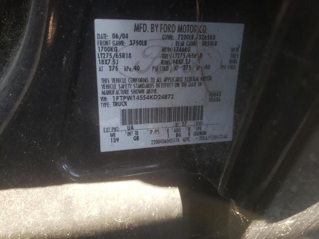 Photo 10 from auction – 2004 FORD F150 SUPER with VIN 1FTPW14554KD24872