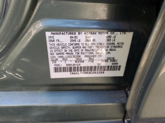 Photo 10 from auction – 2003 NISSAN ALTIMA BAS with VIN 1N4AL11D93C263356