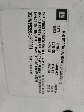 Photo 10 from auction – 2004 CHEVROLET IMPALA with VIN 2G1WF52E549200861