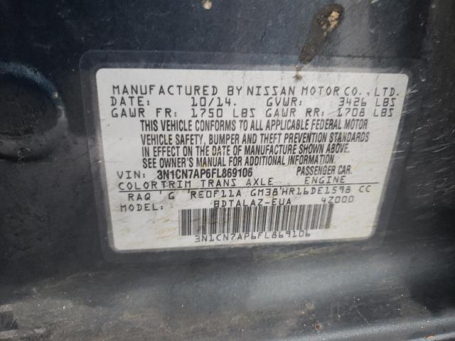Photo 10 from auction – 2015 NISSAN VERSA with VIN 3N1CN7AP6FL869106