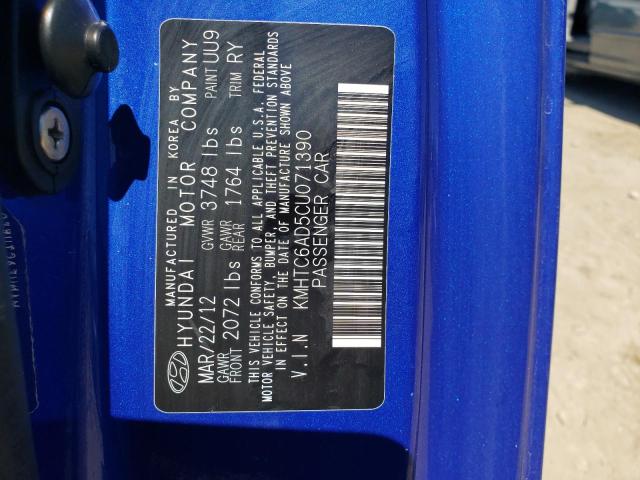 Photo 10 from auction – 2012 HYUNDAI VELOSTER with VIN KMHTC6AD5CU071390