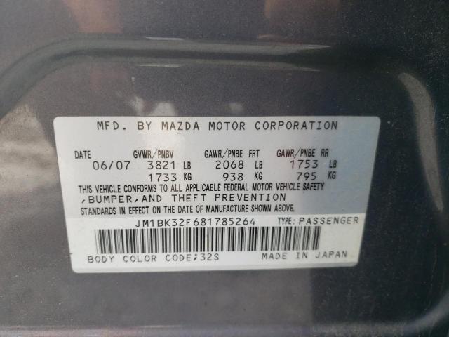 Photo 10 from auction – 2008 MAZDA 3 I with VIN JM1BK32F681785264