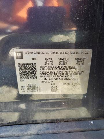 Photo 10 from auction – 2018 CHEVROLET TRAX 1LT with VIN 3GNCJLSBXJL366229