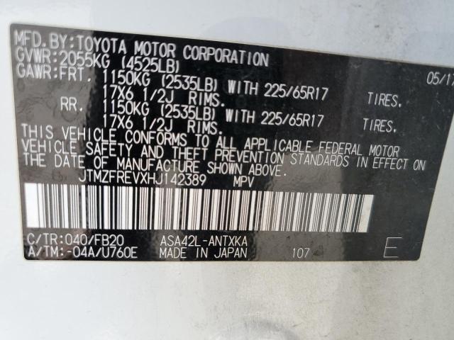 Photo 10 from auction – 2017 TOYOTA RAV4 LE with VIN JTMZFREVXHJ142389