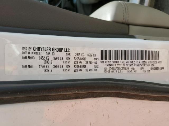 Photo 10 from auction – 2013 DODGE DURANGO SX with VIN 1C4RDJAG8DC670820