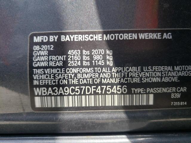 Photo 10 from auction – 2013 BMW 335 I with VIN WBA3A9C57DF475456