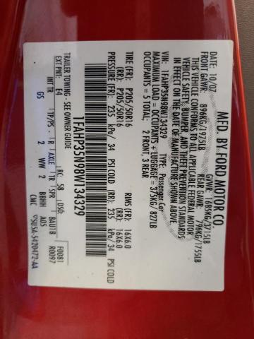 Photo 10 from auction – 2008 FORD FOCUS SE with VIN 1FAHP35N98W134329