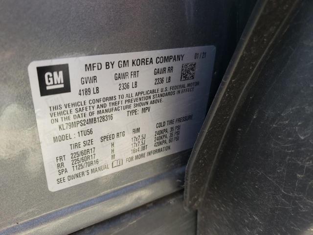 Photo 10 from auction – 2021 CHEVROLET TRAILBLAZE with VIN KL79MPS24MB128316