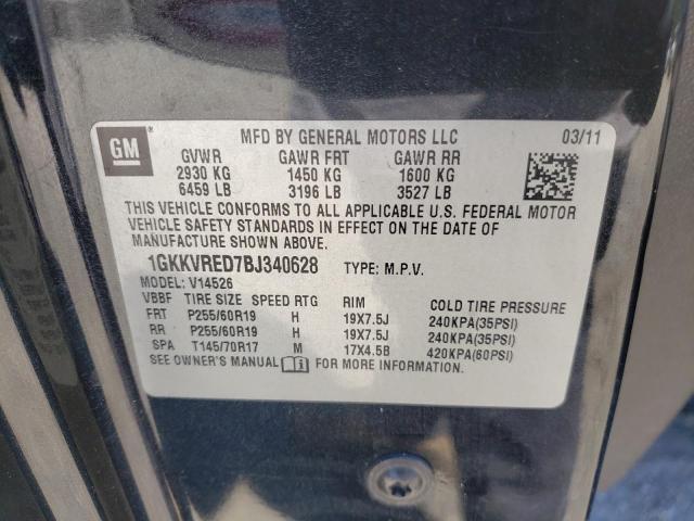 Photo 10 from auction – 2011 GMC ACADIA SLT with VIN 1GKKVRED7BJ340628