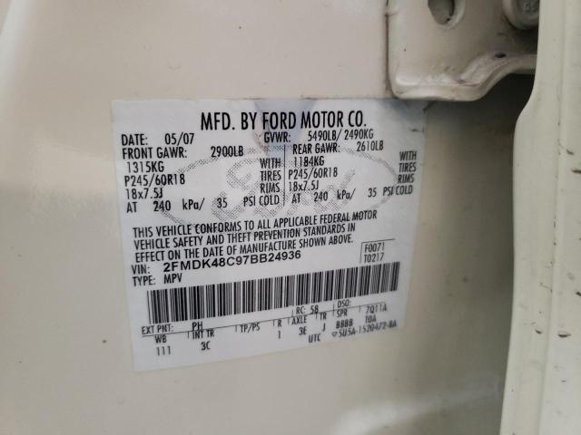 Photo 10 from auction – 2007 FORD EDGE SEL with VIN 2FMDK48C97BB24936
