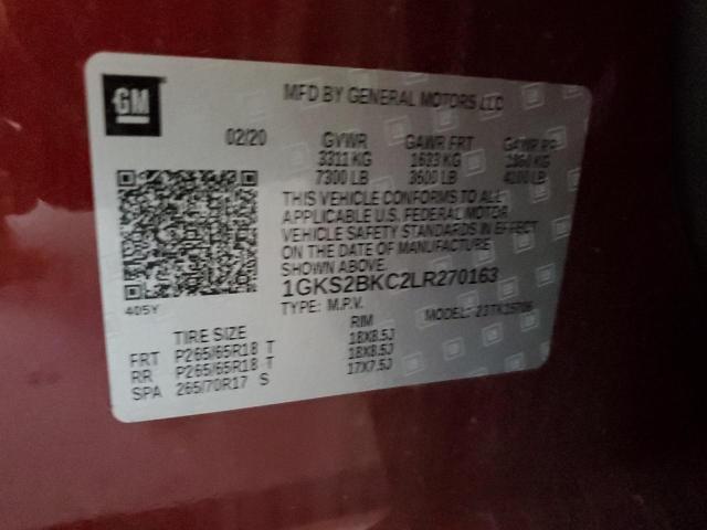 Photo 10 from auction – 2020 GMC YUKON SLT with VIN 1GKS2BKC2LR270163