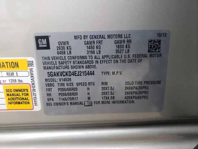 Photo 10 from auction – 2014 BUICK ENCLAVE with VIN 5GAKVCKD4EJ215444