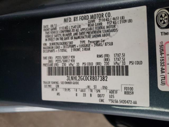 Photo 10 from auction – 2012 LINCOLN MKZ with VIN 3LNHL2GC0CR807382