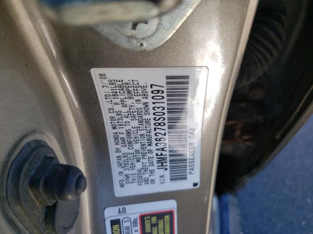 Photo 10 from auction – 2008 HONDA CIVIC HYBR with VIN JHMFA36278S031097